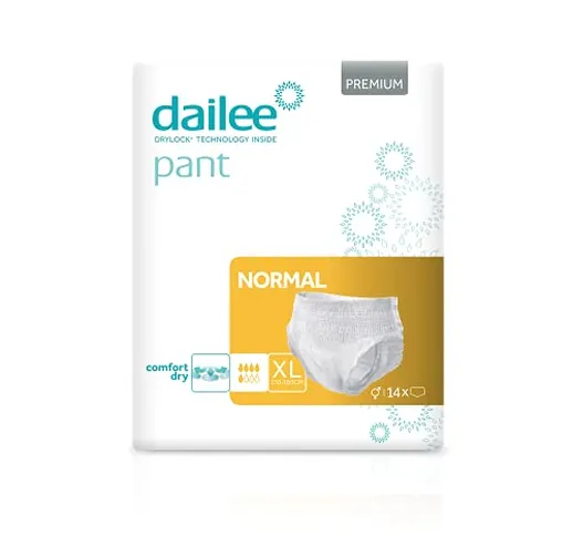 Dailee Pants Normal XL - Mutande Assorbenti Incontinenza Adulto - Unisex - 14 Pannolini a...