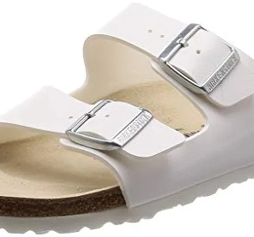 Birkenstock Arizona, Sandali a Punta Aperta, Unisex – Adulto, Bianco (Weiss), 36 EU