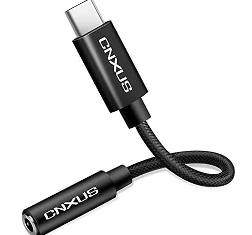 CNXUS Adattatore USB C Jack 3.5mm, Adattatore USB Type-C Connettore Jack da 3,5mm per Cuff...