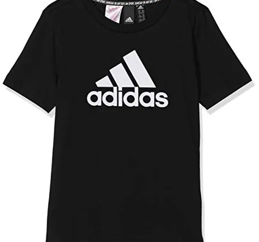 Adidas YB MH Bos T, T-Shirts Bambino, Black/White, 15-16A