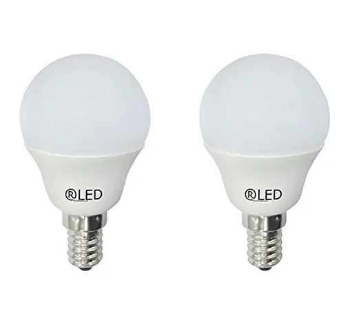 RLED 52 + 216 – 14 – 400 – Blister di 2 lampadine a LED Mini Sferica, 6 W, E14, 4200 K, co...