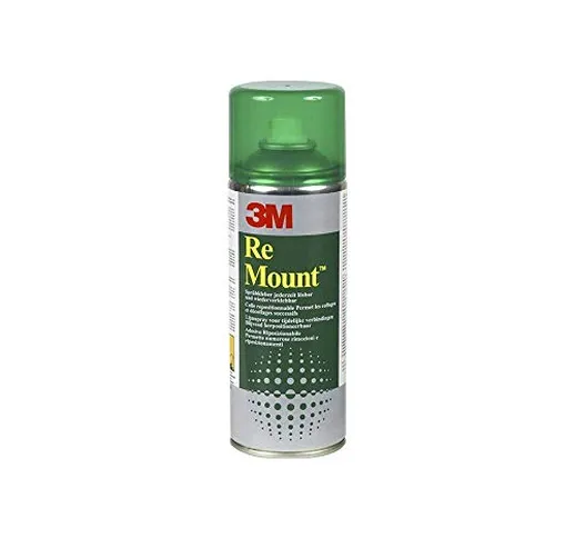 3M Adesivo Spray Re Mount/Bomboletta di Colla Spray, Rimovibile, Trasparente, 400 ml