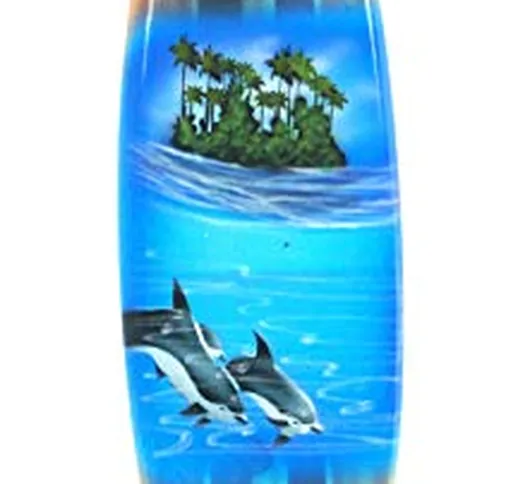 Asia Design - Tavola da Surf in Miniatura, in Legno, Altezza 30 cm, con Supporto in Legno,...