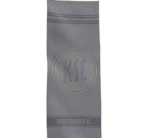 Karlsruher SC - Asciugamano da bagno in alto grigio, 70 x 180 cm, telo da spiaggia, telo d...