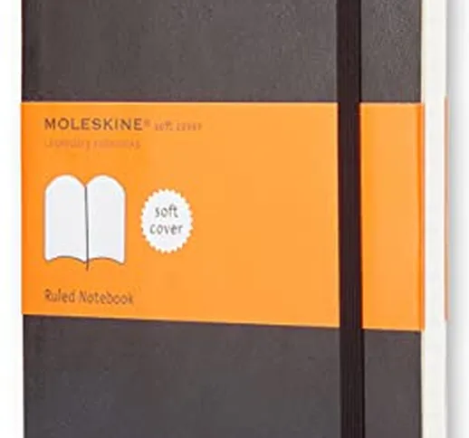 Moleskine Classic Notebook, Taccuino a Righe, Copertina Morbida e Chiusura ad Elastico, Fo...