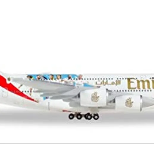 Herpa- Airbus A380 Real Madrid degli Emirati Arabi Uniti (2018), Colore, 531931