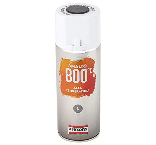 AREXONS SMALTO 100% ACRILICO ALTA TEMPERATURA (fino a 800 °C) Smalto spray Nero 400 ml ver...