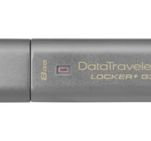 Kingston Data Traveler Locker+ G3 DTLPG3/8GB, USB 3.0, Sicurezza dei Dati Personali con Ba...