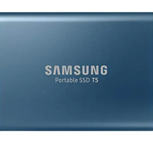 Samsung Memorie T5 da 250 GB, USB 3.1 Gen 2, SSD Esterno Portatile, Blu (MU-PA250B)
