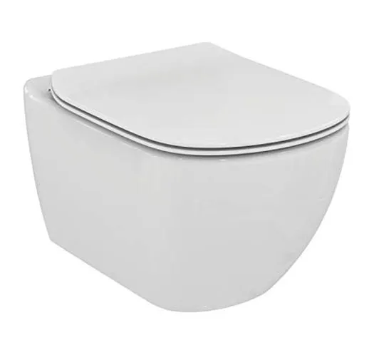 Ideal Standard - WC sospeso con Sedile Slim rallentato Tesi New T3541 - Bianco, con Sedile...