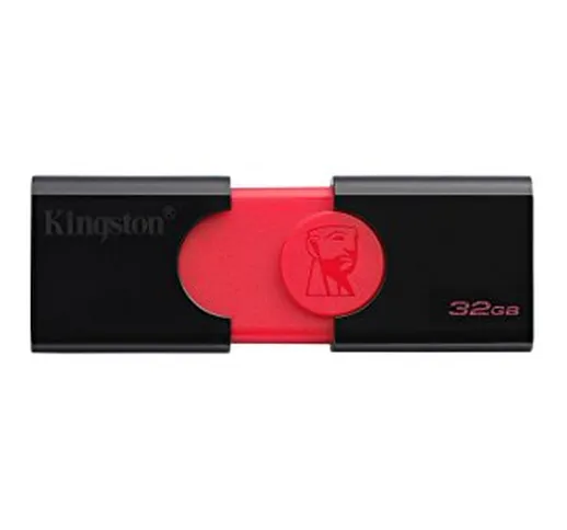 Kingston DT106/32GB Datatraveler Flash Drive da 32 Gb, USB 3.0, Rosso/Nero