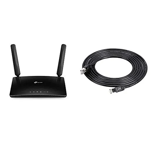 TP-Link TL-MR6400 Router 4G LTE fino a 150 Mbps/Wireless N fino a 300Mbps & Amazon Basics...