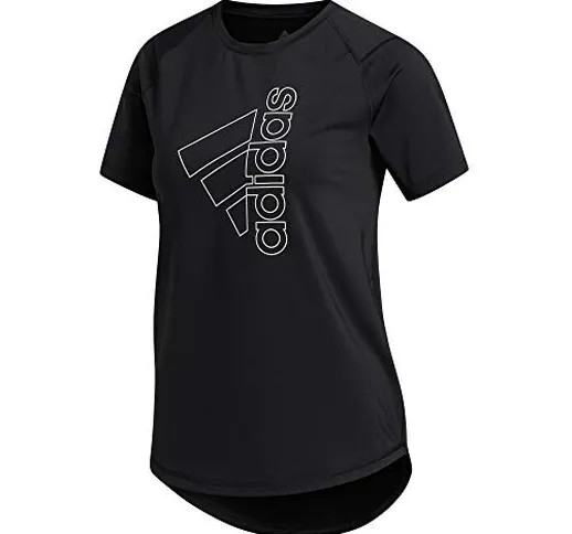 adidas Tech Bos Tee, T-Shirt Donna, Black/White, XS