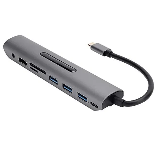 Hub USB 9 in 1 da Tipo C a VGA Docking Station HDMI Dock Station per Convertitore Hub USB...