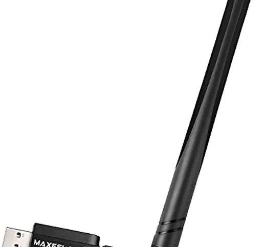 Maxesla - Adattatore WiFi AC1200 USB WiFi Dongle, 5dBi Dual Band 2.4/5 GHz Adattatore di R...