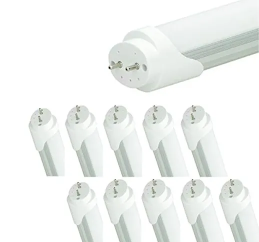 ECD Germany 10 x Tubo a LED Fluorescente T8 G13 20W 120 cm Bianco Caldo 3000 K Tubo Neon L...