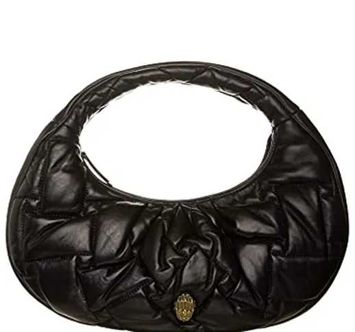 Kurt Geiger Borsa Kensington Soft Hobo Donna, Matellasé, Nero, 34X42X10Cm