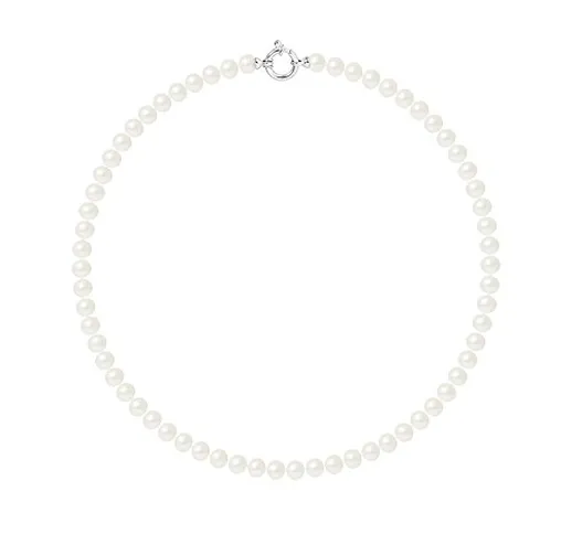 Pearls & Colors - Collana Vere Perle di Coltura d'Acqua Dolce Semi-barocche - Colore Bianc...