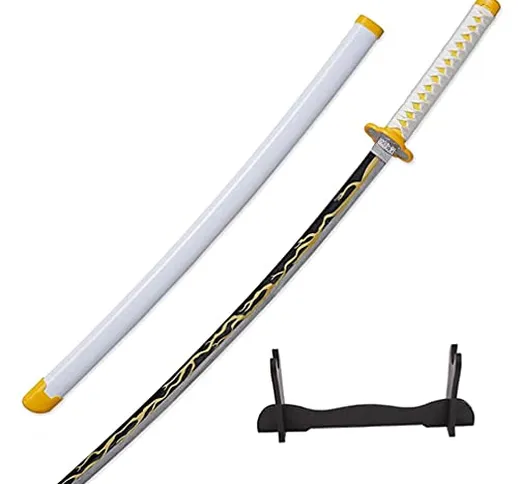 Adatto per Cosplay Demon Slayer Agatsuma Zenitsu Katana, Amanti Dell'anime (ABS + bambù) B...