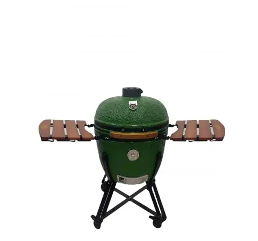 Giabri Barbecue Kamado, BBQ da Esterno, Affumicatore, Griglia in Ghisa, 60 cm, Verde