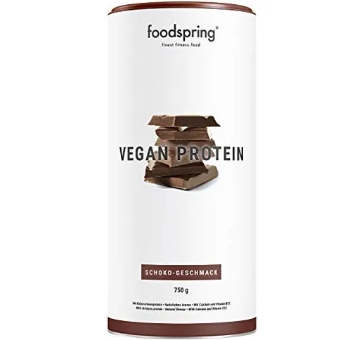 foodspring Proteine Vegane, Cioccolato, 750g, Proteine da pisello, Ceci, Canapa e girasole...