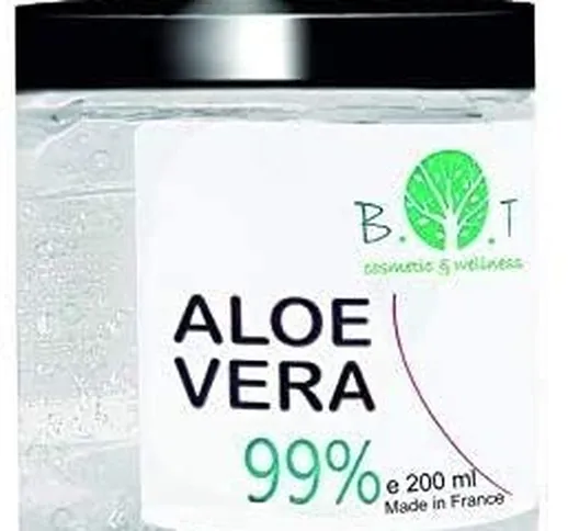 Gel di Aloe Vera Fresca 99% 200 ml. Doposole, Antibatterico, Antisettico, Idratante, Dopob...
