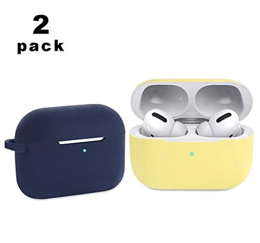 CEEPUY Case for Airpods PRO,2 Pack Protective Soft Silicone Earbuds Cover Stand Set Headph...