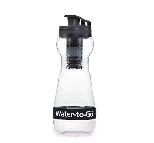 WatertoGo GO! Borraccia, Nero, 50 cl