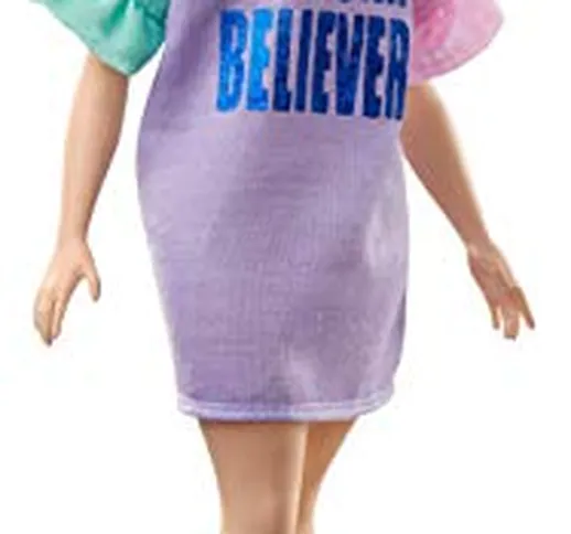 Barbie Fashionista, Bambola Mora con Vestito Unicorn Believer, Giocattolo per Bambini 3+ a...