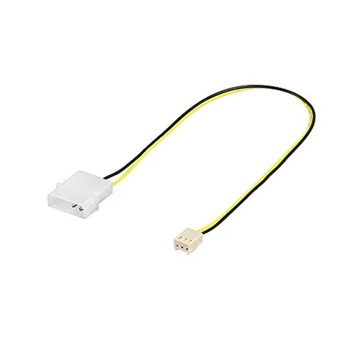 Goobay 93627 Cavo Elettrico/Adattatore Ventole PC, da 4 pin a 3 pin, 0.3m Lunghezza del Ca...