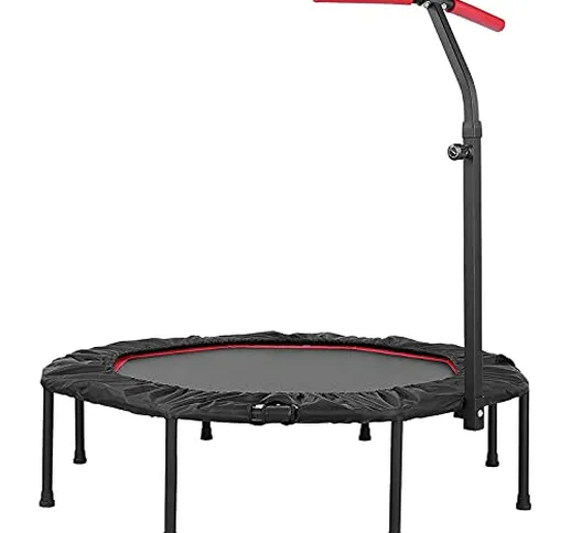 Trampolino Elastico, Ø127 cm Trampolino Fitness Pieghevole, con Impugnatura Altezza Regola...