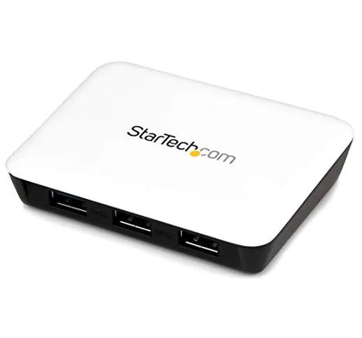 StarTech.com Adatattore di Rete Nic USB 3.0 a Ethernet Gigabit con 3 Porte Hub, Bianco