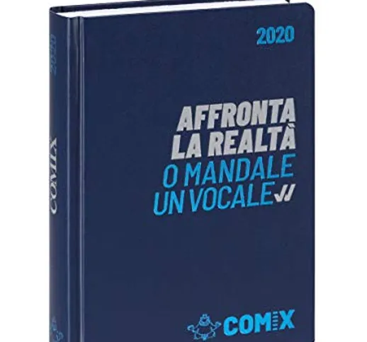 Comix Diario 2019/2020 datato 16 mesi, formato Mini 11x15.3 cm, blu scritta argento azzurr...