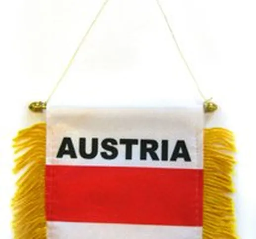 AZ FLAG Gagliardetto Austria 15x10cm con Ventosa - BANDIERINA per Auto AUSTRIACA 10 x 15 c...