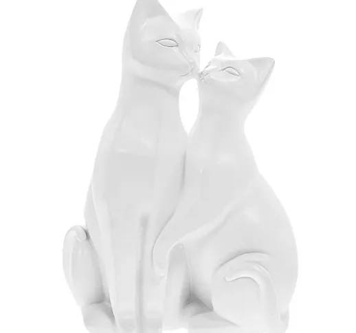 Cat Ornaments Coppia di gatti bianchi, stilizzati, regalo ideale per gli amanti dei gatti,...