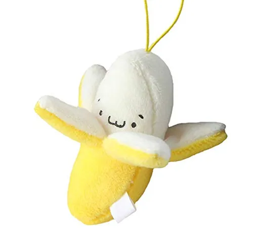 Toy Ciondolo 5pcs Peeling Banana Mini Peluche Bambola Bambola Peluche Portachiavi con Cord...