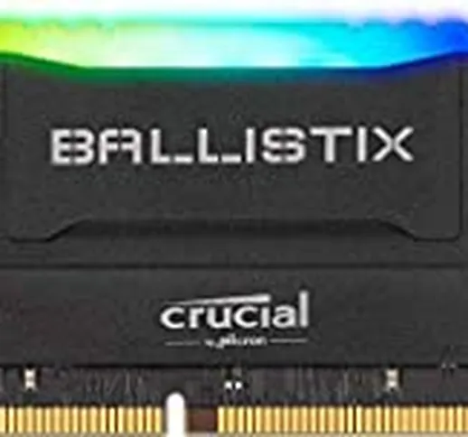 Crucial Ballistix BL2K8G36C16U4BL RGB, 3600 MHz, DDR4, DRAM, Memoria Gaming Kit per Comput...