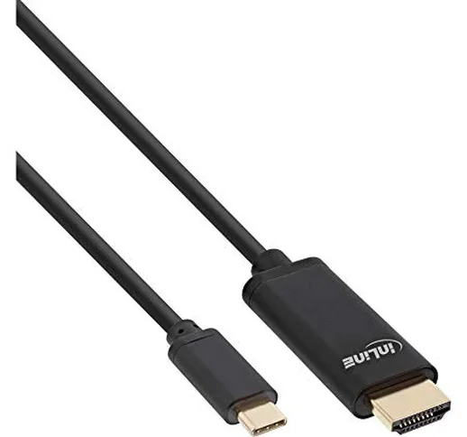 InLine 64113 3m USB C HDMI Nero cavo e adattatore video