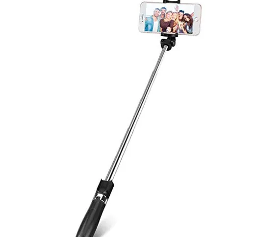 Yimidon Bastone Selfie Bluetooth Estensibile, Selfie Stick Treppiede con Wireless Remote S...