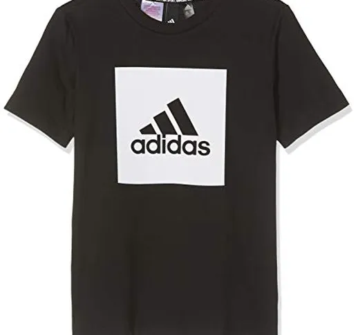 adidas Boxed Bos T-Shirt Maglietta, Nero/Bianco, 7-8A Bambino