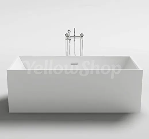 Yellowshop - Vasca Vasche Da Bagno Rettangolare Freestanding Modello Kube, Free Standing D...
