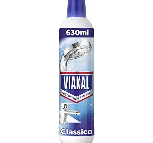 Viakal Liquido Classico per Incrostazioni di Calcare Bagno e in Cucina, 630ml