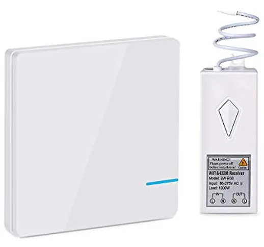 LEDLUX CL8337 Kit Interruttore Da Parete Ricevitore Wireless WiFi 220V Compatibile Con Ama...