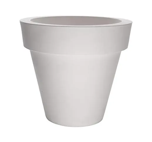 Serralunga Vas One - Vaso per fiori, misura M, in plastica, Ø 130 x 120 cm, colore: Bianco