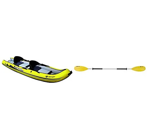 SEVYLOR Reef 300 Kayak Mare Gonfiabile, Sit on Top, 2 Posti, 296 x 84 cm & K-Compact230 Pa...