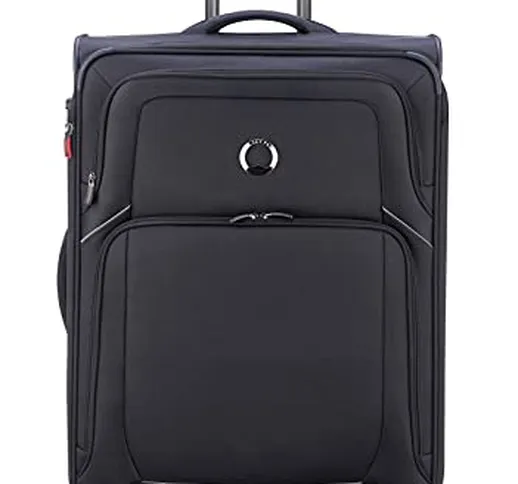 Delsey VALIGIA TROLLEY 4 DOPPIE RUOTE ESPANDIBILE 78 CM, Nero