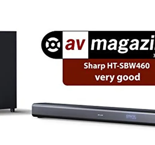 Sharp HT-SBW460, 3.1 Dolby Atmos Soundbar con subwoofer wireless, Bluetooth, esperienza 4K...