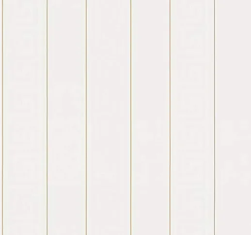 Carta da parati tnt (tessuto non tessuto) a righe a strisce Bianco 935241 93524-1 Versace...