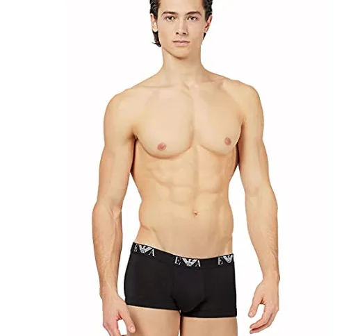 Emporio Armani 3-Pack Trunk Monogram, Biancheria Intima, Uomo, Nero, S