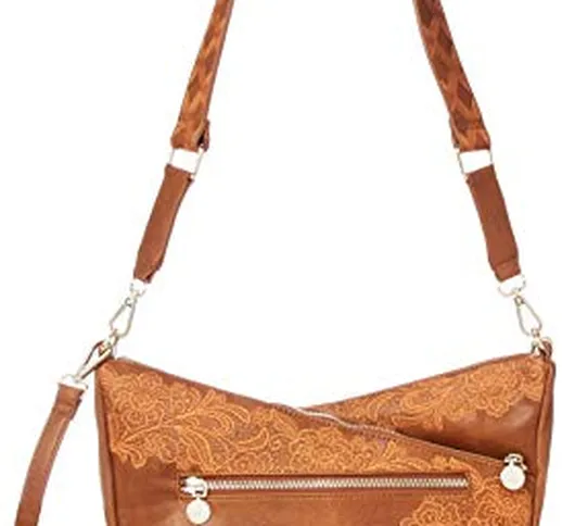 Borse donna tracolla Desigual Marrone Borsa Cuoio stampa floreale Borsa a tracolla donnamu...